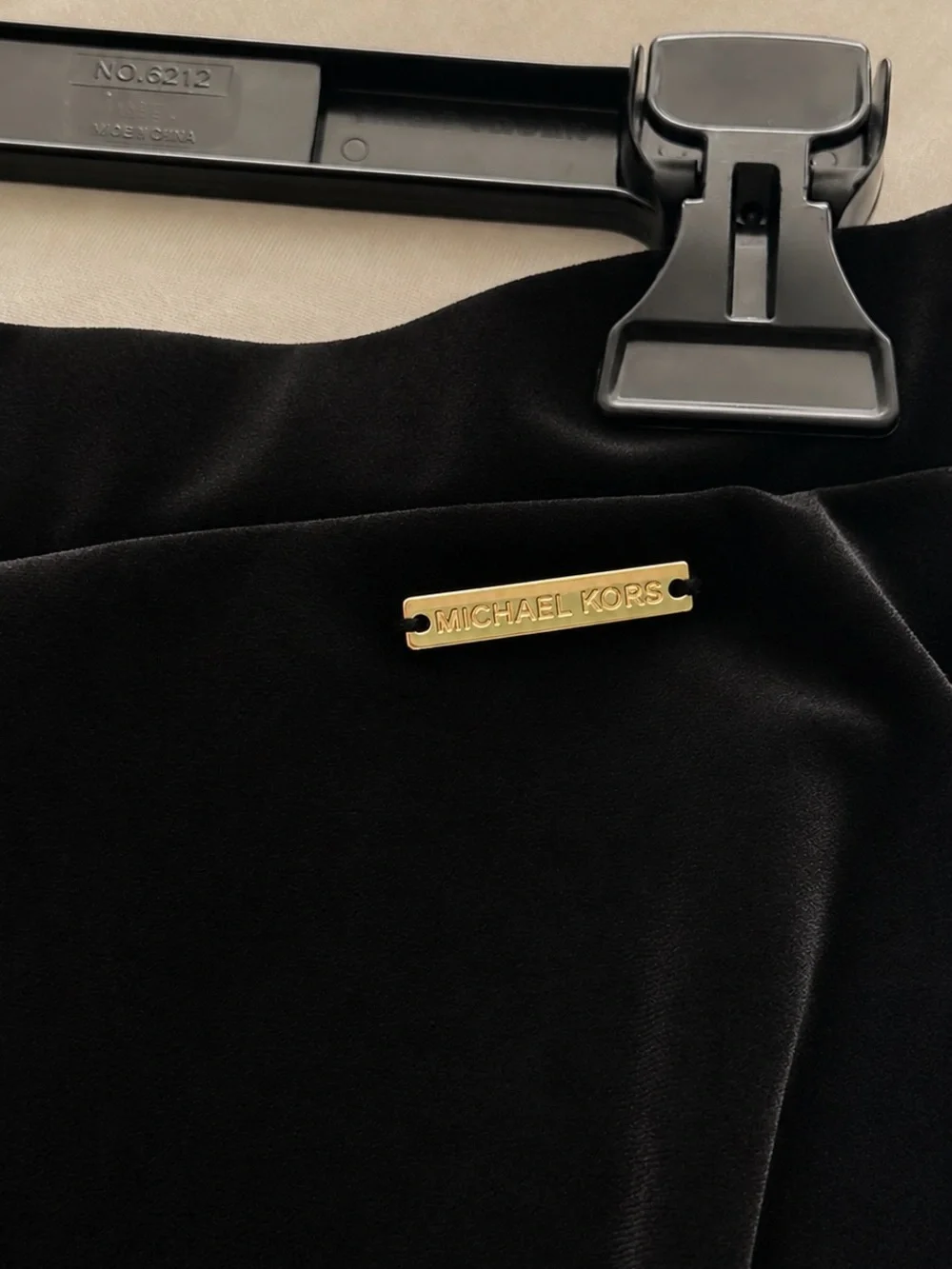 Michael Kors Black Velvet A-Line Skirt